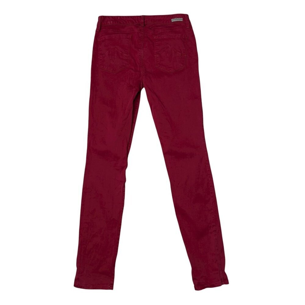 Anthro Level 99 Lily Skinny Straight Ruby Red Wash Jeans Women's Size 28 - Picture 3 of 9